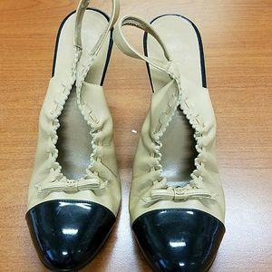 Chanel Black and Beige Shoes